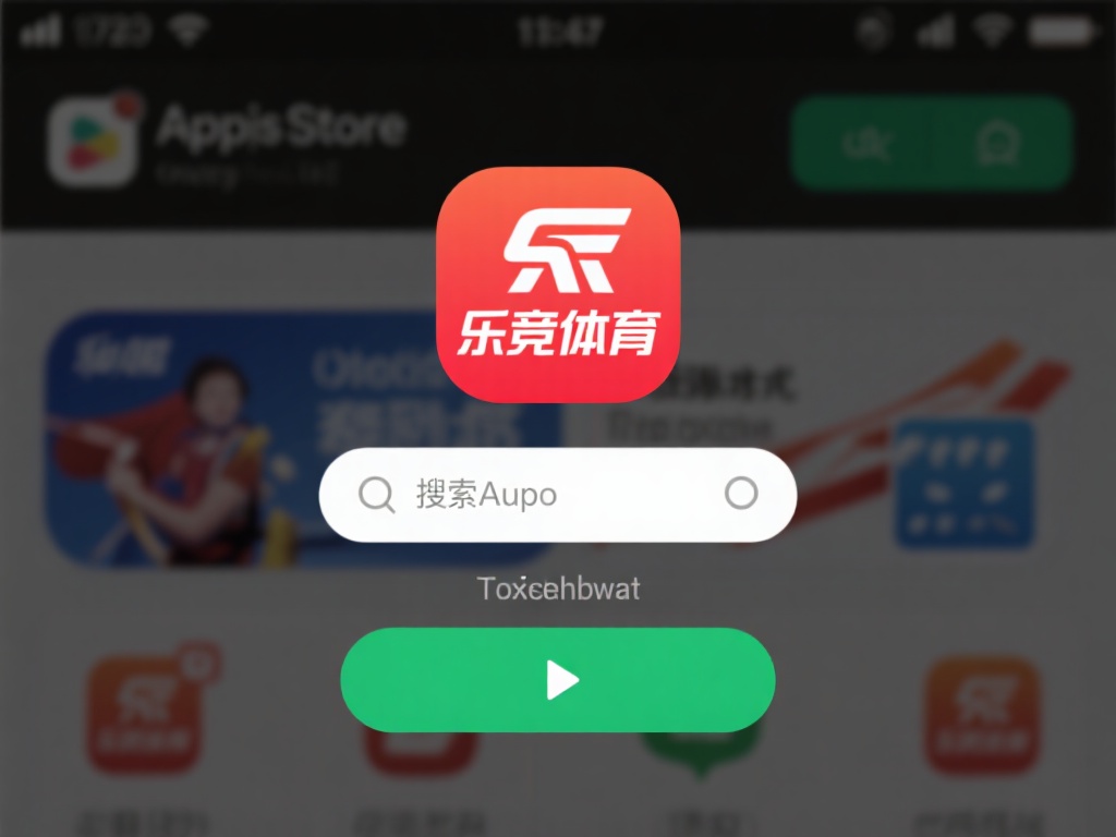搜索应用：在应用商店中输入乐竞体育，找到对应的图标